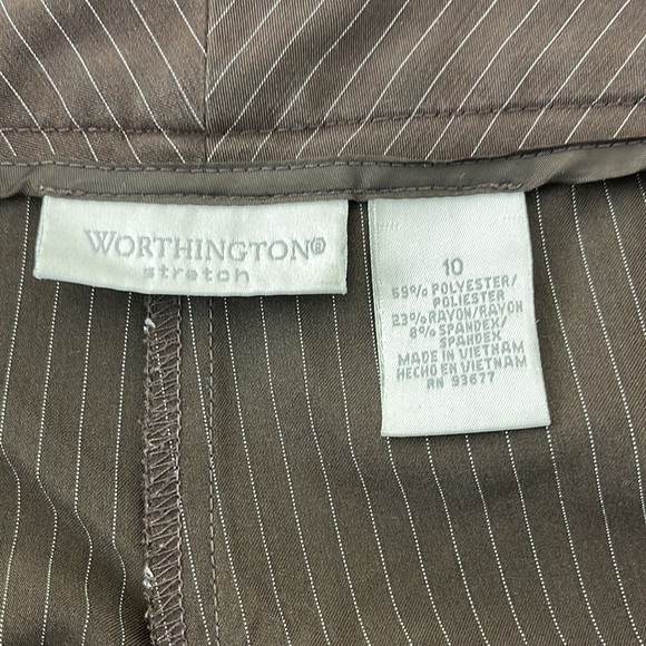 Worthington Women’s Brown Pinstripe Stretch Pants - Picture 15 of 16